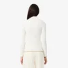 Damen-Pullover mit hohem Kragen aus 3D-Rippstrick