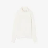 Damen-Pullover mit hohem Kragen aus 3D-Rippstrick
