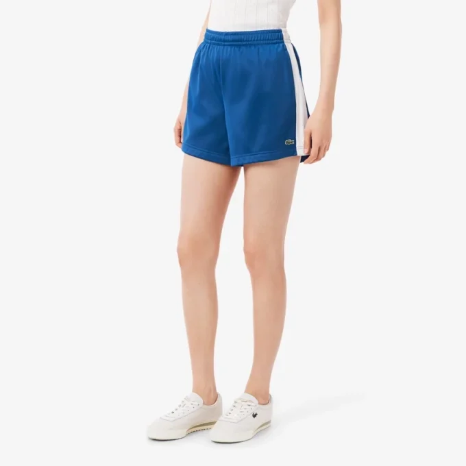 Damen-Shorts aus Satin-Jersey mit Pointelle-Streifen