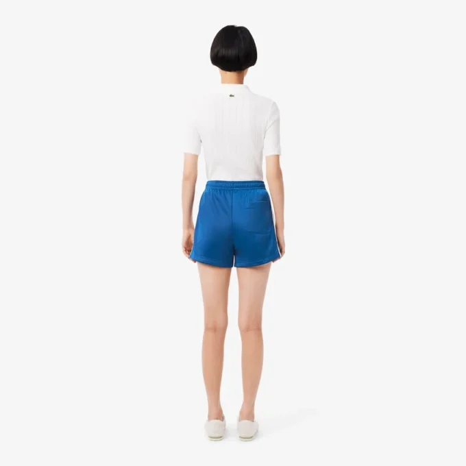 Damen-Shorts aus Satin-Jersey mit Pointelle-Streifen
