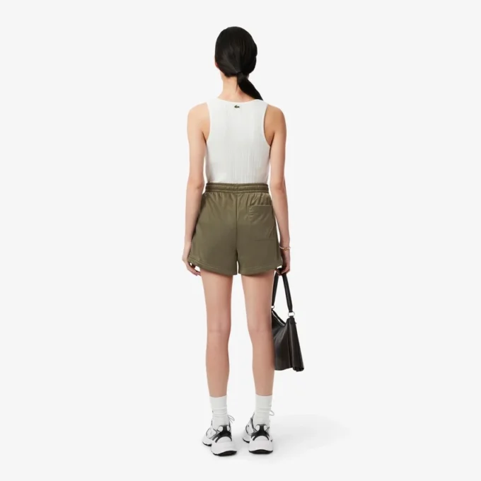 Damen-Shorts aus Satin-Jersey mit Pointelle-Streifen