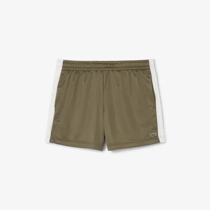Damen-Shorts aus Satin-Jersey mit Pointelle-Streifen