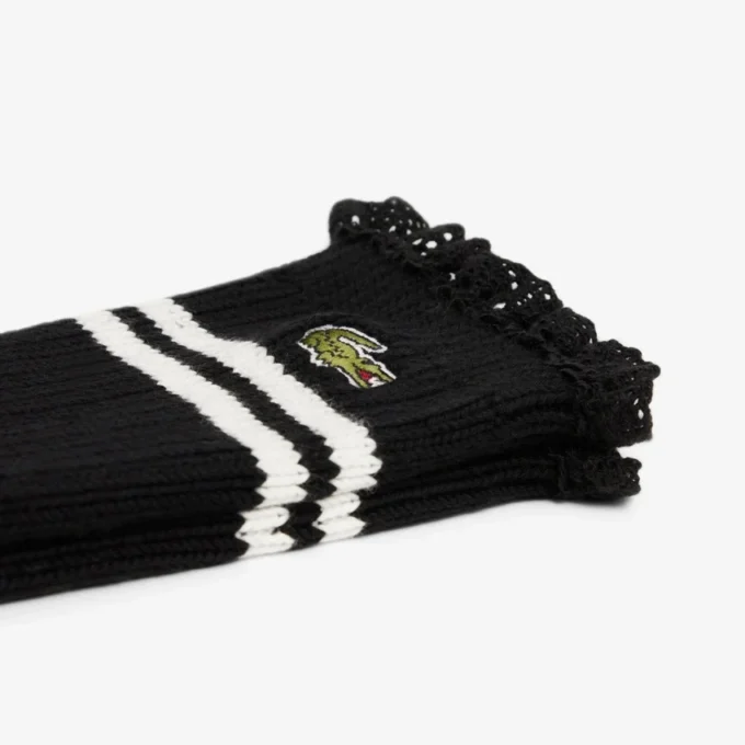 Damen-Socken mit Spitzenrand und Rippmuster