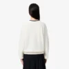 Damen-Strickjacke aus Baumwolle mit V-Ausschnitt und Moosmaschenmuster