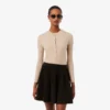 Damen-Strickjacke aus Merinowolle mit Rippstrick