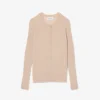 Damen-Strickjacke aus Merinowolle mit Rippstrick