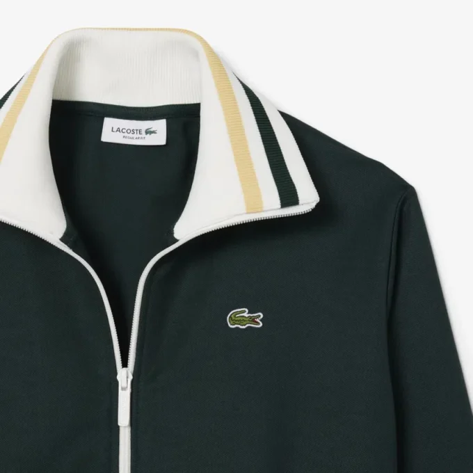 Damen-Sweatshirt mit Reißverschluss und Streifenakzenten