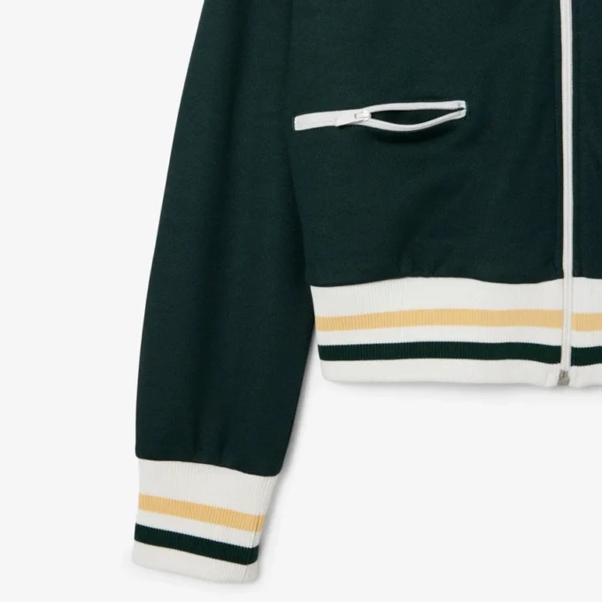 Damen-Sweatshirt mit Reißverschluss und Streifenakzenten