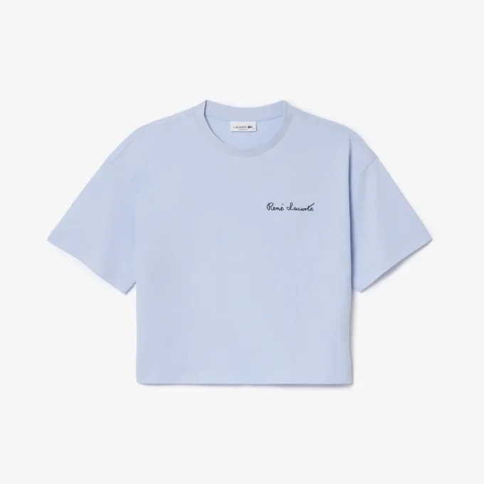 Damen-T-Shirt aus Baumwolle mit Markenlogo in lockerer Passform