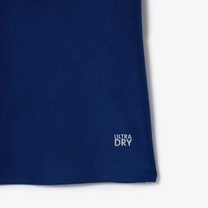 Damen-Tennis-Poloshirt mit UV-Schutz und gestreiftem Kragen