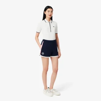 Damen-Tennis-Shorts aus Stretch-Piqué im Heritage-Stil