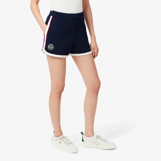 Damen-Tennis-Shorts aus Stretch-Piqué im Heritage-Stil