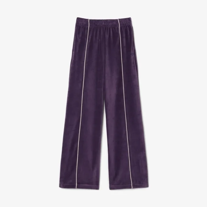Damen-Velours-Jogginghose mit Zierakzenten