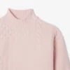 Damen-Wollpullover mit Patchwork-Effekt und hohem Kragen