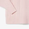 Damen-Wollpullover mit Patchwork-Effekt und hohem Kragen