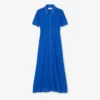 Damenkleid mit geripptem Strick und Poloshirt-Kragen