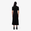 Damenkleid mit Polo-Kragen aus flauschigem Rippstrick