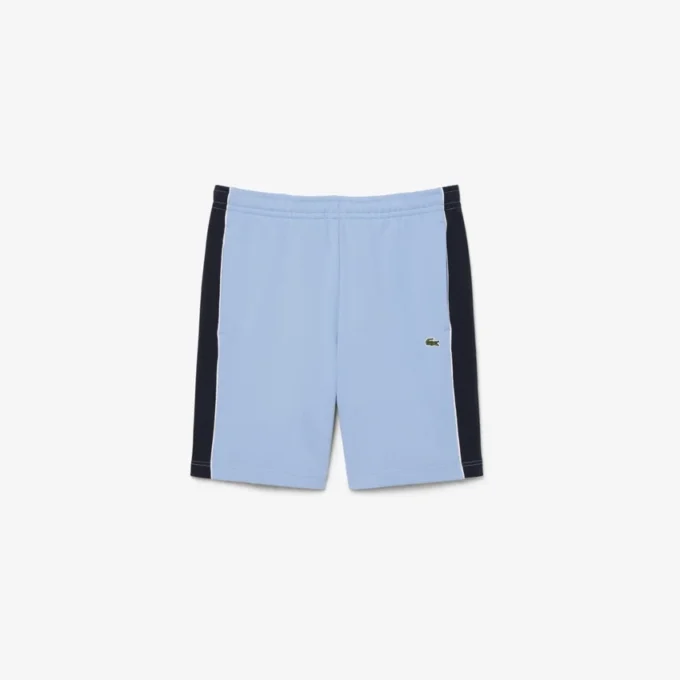Fleece-Shorts mit Colorblock-Design in Regular-Fit