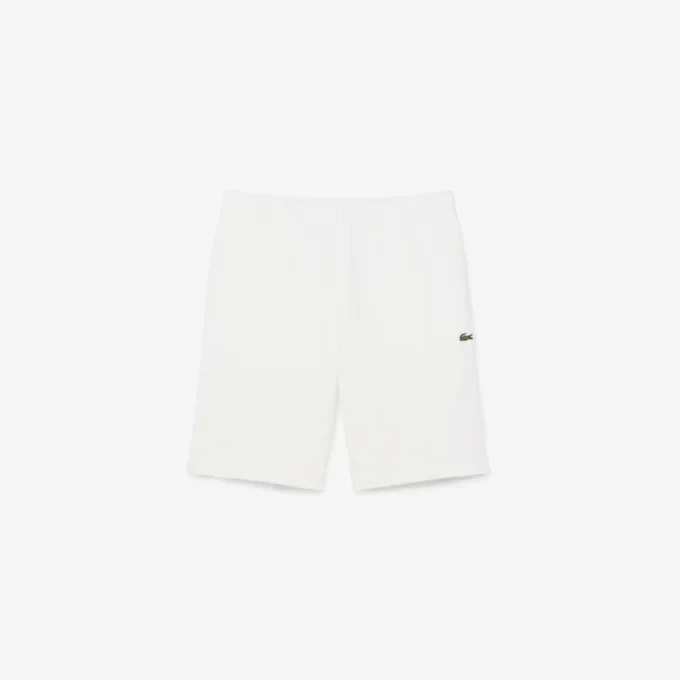 Fleece-Shorts mit Logo-Streifen in regulärer Passform