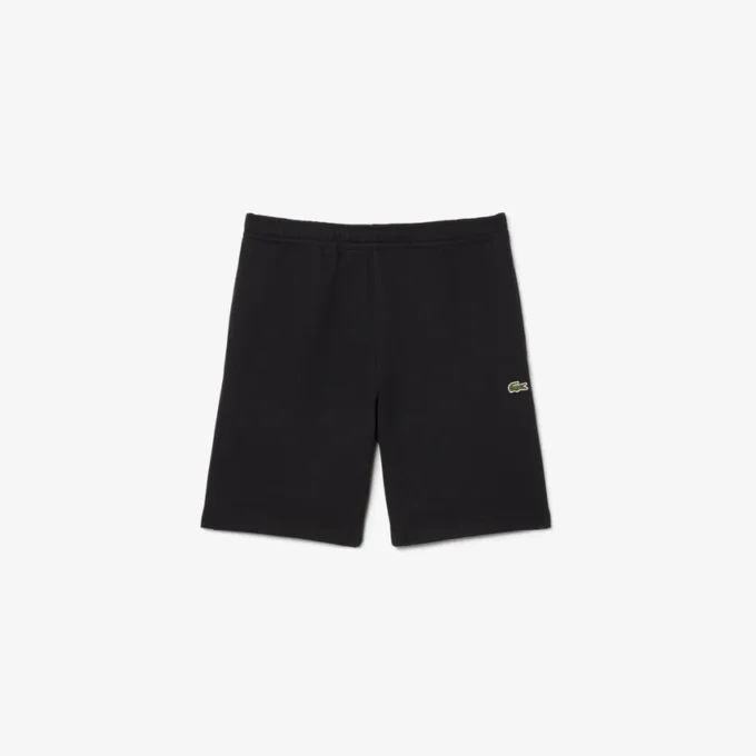 Fleece-Shorts mit Logo-Streifen in regulärer Passform