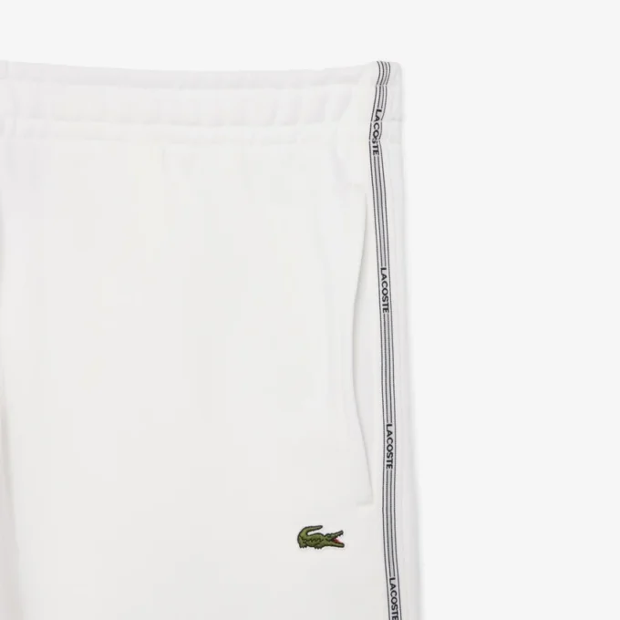 Fleece-Shorts mit Logo-Streifen in regulärer Passform