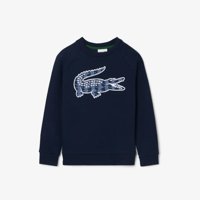 Fleece-Sweatshirt für Jungen mit Monogramm-Print