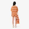 Gestreifte Mesh-Strick-Shorts