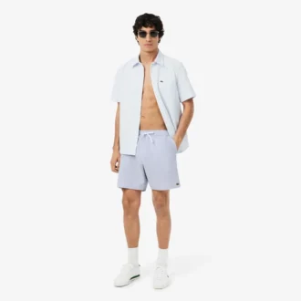 Gestreifte, strukturierte Retroshorts in mittlerer Länge für Herren