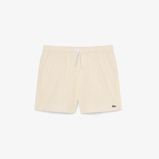 Gestreifte, strukturierte Retroshorts in mittlerer Länge für Herren