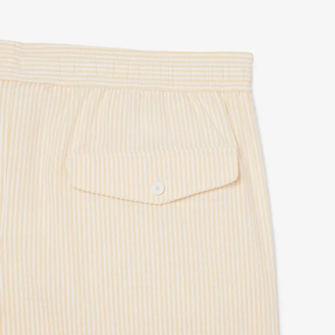 Gestreifte, strukturierte Retroshorts in mittlerer Länge für Herren