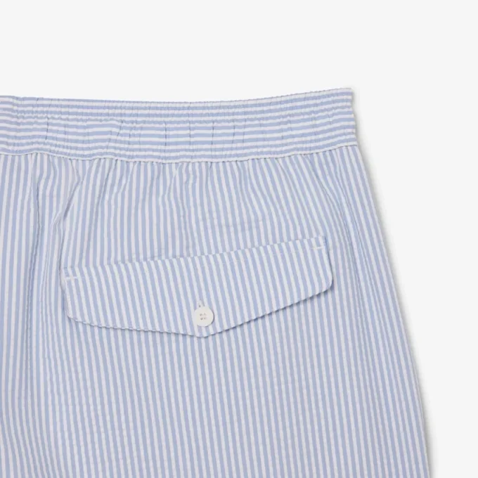 Gestreifte, strukturierte Retroshorts in mittlerer Länge für Herren