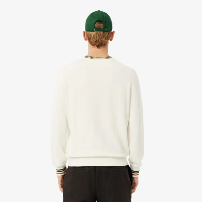 Gestreifter Baumwoll-Jersey-Pullover für Herren