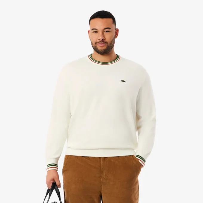 Gestreifter Baumwoll-Jersey-Pullover für Herren
