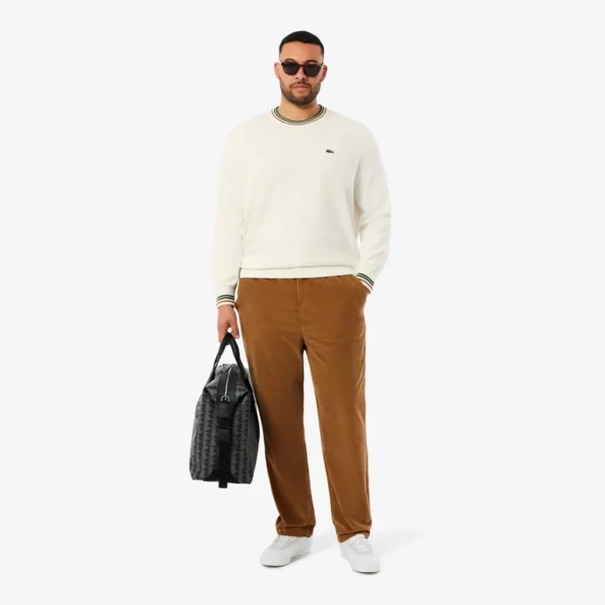 Gestreifter Baumwoll-Jersey-Pullover für Herren