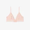 Gestreifter Baumwoll-Triangel-Bralette