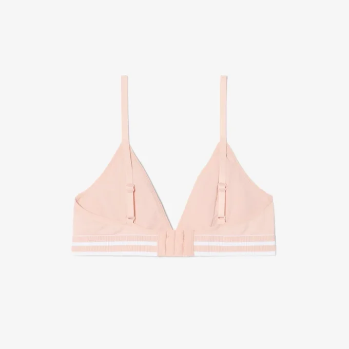 Gestreifter Baumwoll-Triangel-Bralette