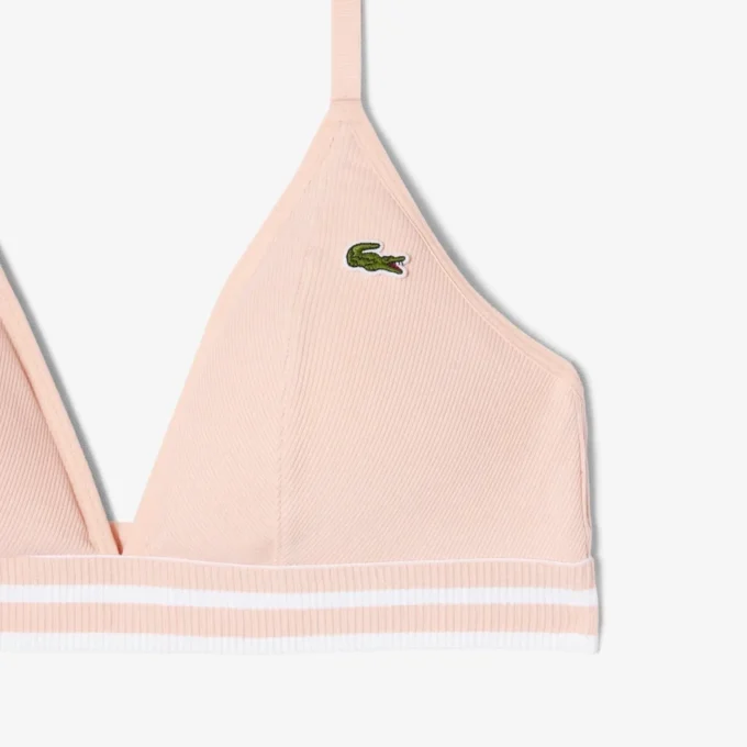 Gestreifter Baumwoll-Triangel-Bralette