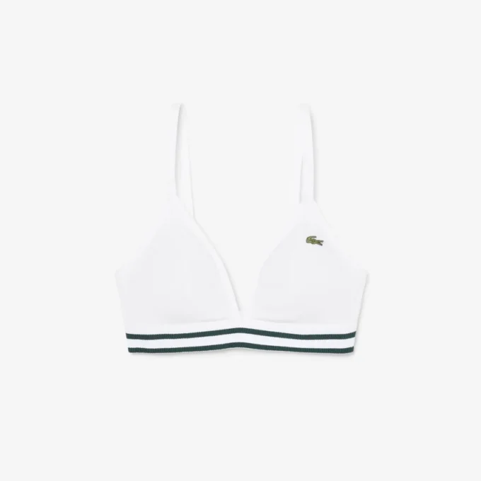 Gestreifter Baumwoll-Triangel-Bralette