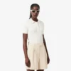 Gestreifter Pullover mit Zopfmuster und Poloshirt-Kragen