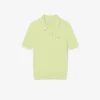 Gestreifter Pullover mit Zopfmuster und Poloshirt-Kragen