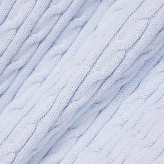 Gestreifter Pullover mit Zopfmuster und Poloshirt-Kragen