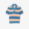 Gestreiftes Poloshirt aus Mesh-Strick