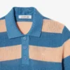 Gestreiftes Poloshirt aus Mesh-Strick