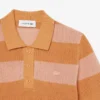Gestreiftes Poloshirt aus Mesh-Strick