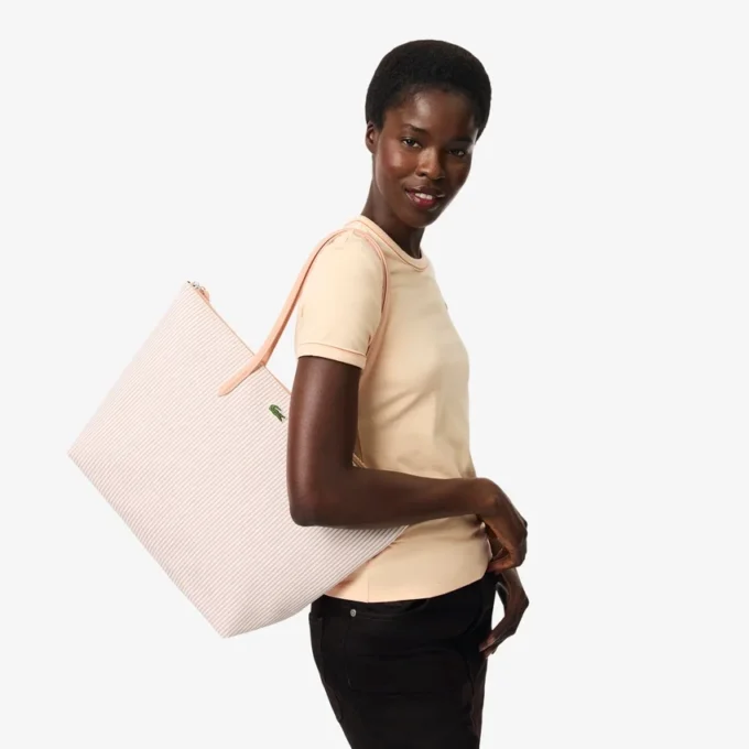 Große gestreifte L.12.12 Concept-Tasche