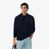 Herren-Baumwollpullover mit Reißverschluss und hohem Kragen