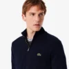 Herren-Baumwollpullover mit Reißverschluss und hohem Kragen