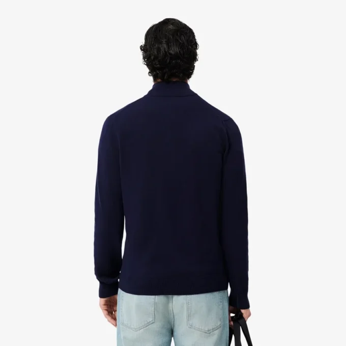 Herren-Baumwollpullover mit Reißverschluss und hohem Kragen