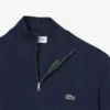 Herren-Baumwollpullover mit Reißverschluss und hohem Kragen