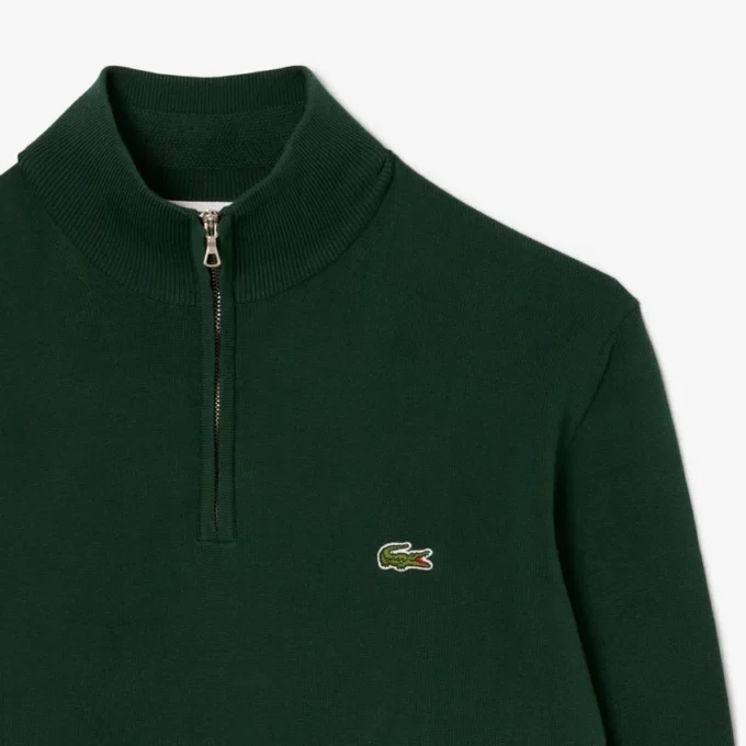 Herren-Baumwollpullover mit Reißverschluss und hohem Kragen